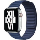 Curea iUni compatibila cu Apple Watch 1/2/3/4/5/6, 38mm, Leather Link, Midnight Blue